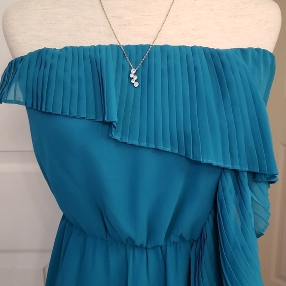 Bcbgeneration teal ruffle strapless dress NWT - Picture 4 of 12